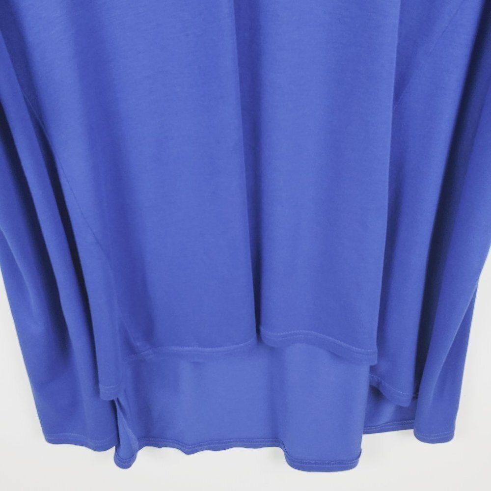 Covington Woman Cobalt Blue High-Low V-Neck 3/4 Button Strap Sleeves Sz 2X - Picture 5 of 12